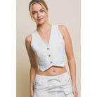 The Classic Women's Denim Cropped Top Bodysuit Epicplacess White S 
