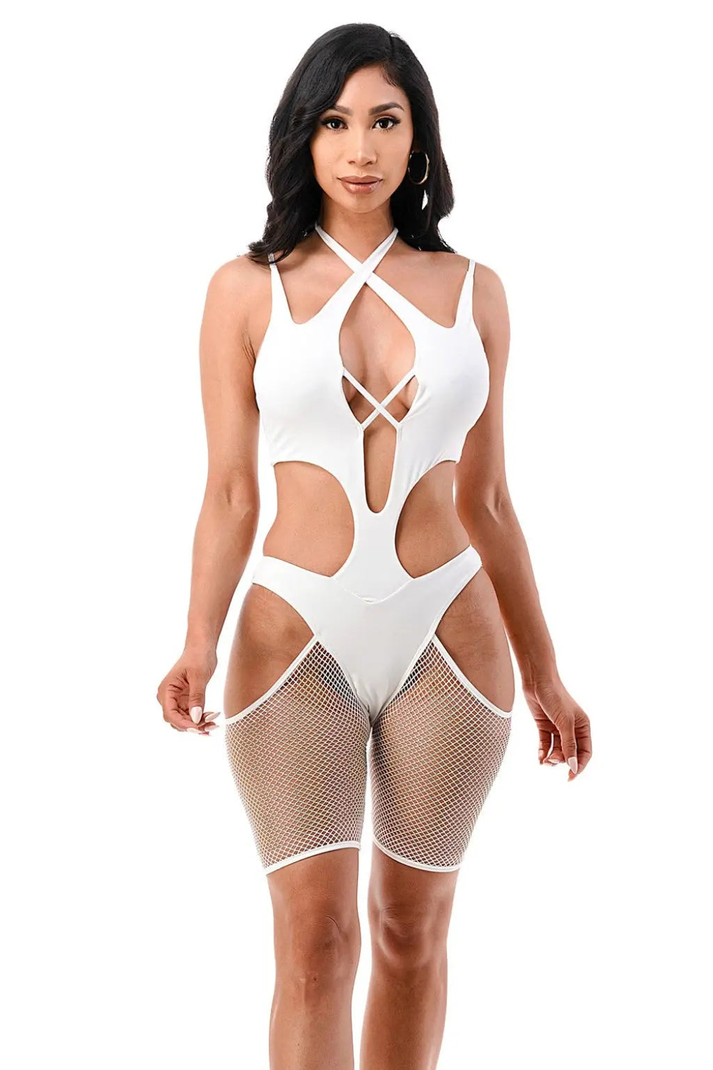 Cut It Up Bodysuit - White - Epicplacess