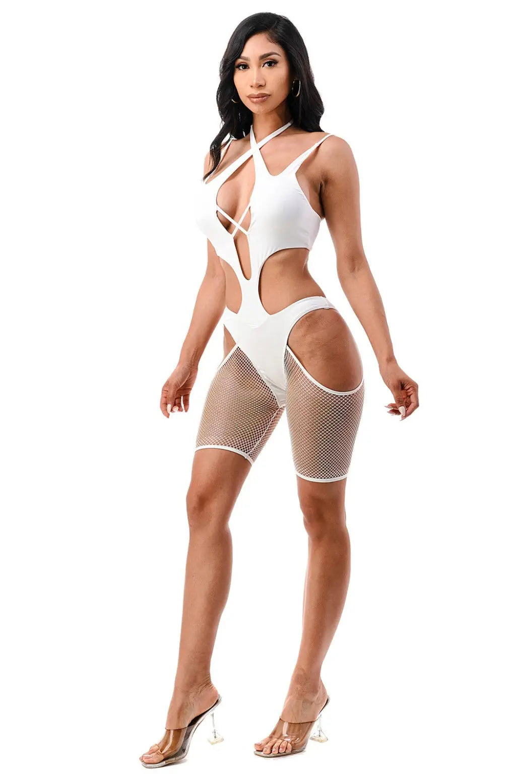 Cut It Up Bodysuit - White - Epicplacess