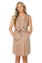 Double Breasted Croc Faux Leather Trench COAT - Epicplacess