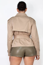 Breasted Vegan Leather Coat - Black - Epicplacess