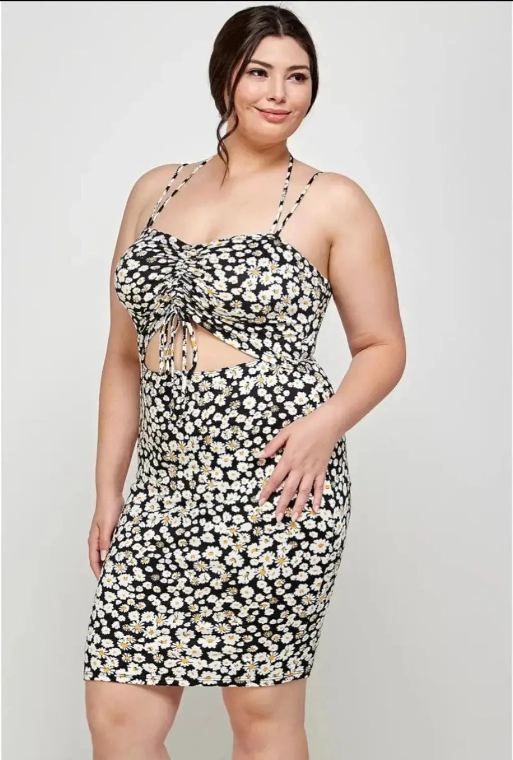 Floral Halter Midi Dress -Black Dress Epicplacess   