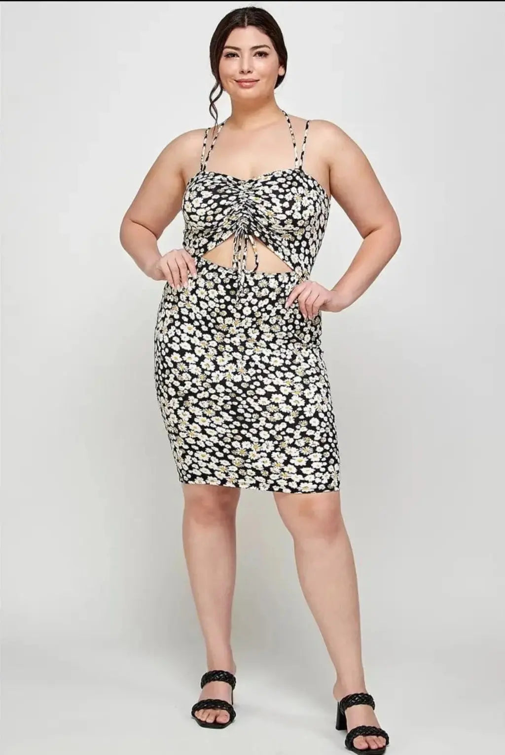 Floral Halter Midi Dress -Black Dress Epicplacess   