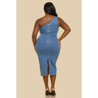 Tennessee Corsage Denim Midi Dress - Blue Dress Epicplacess   