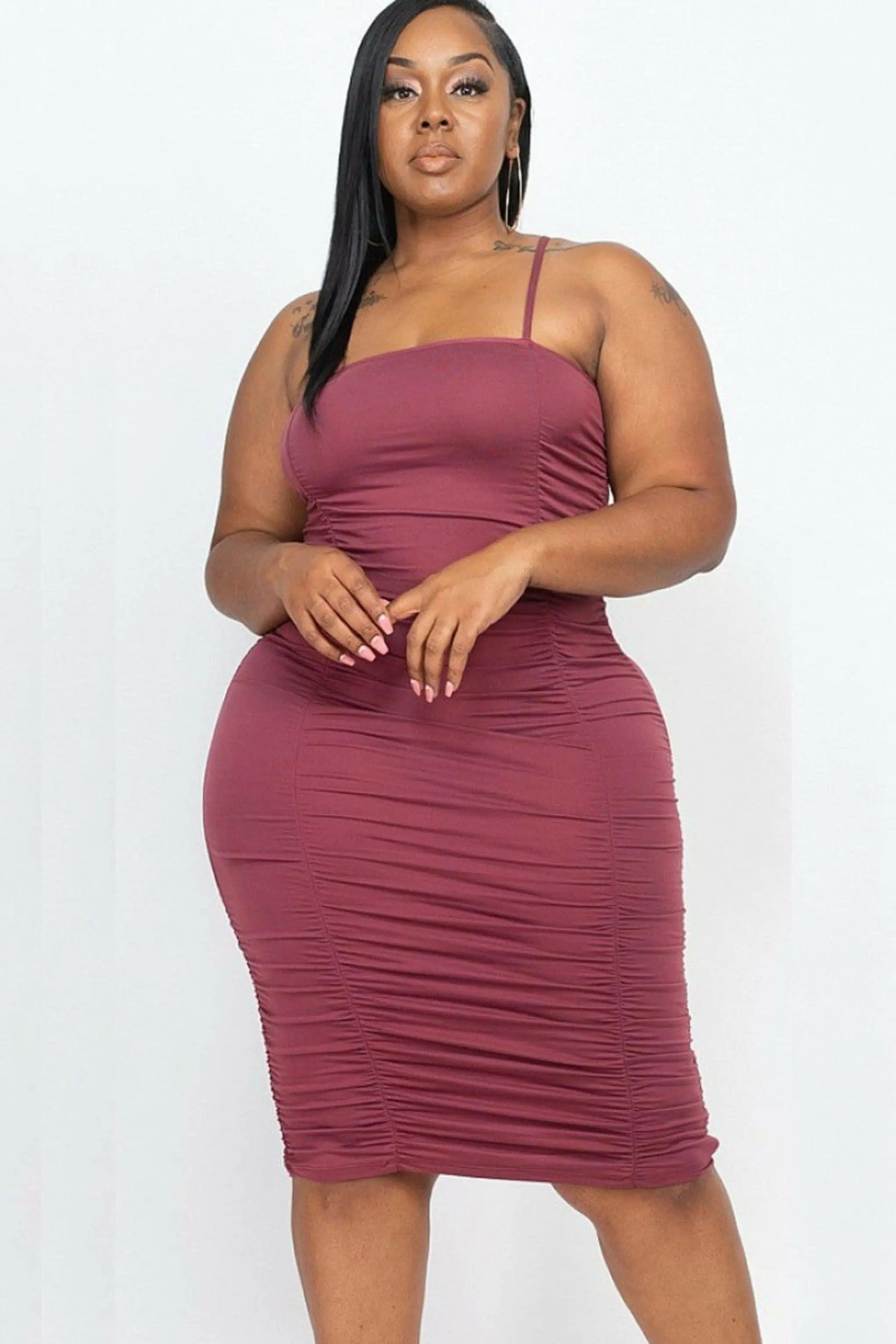 Elle Mesh Midi Dress-Green Dress Epicplacess 1X Grape 