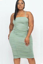 Forever Royalty Ruched Midi Dress - Green Dress Epicplacess   
