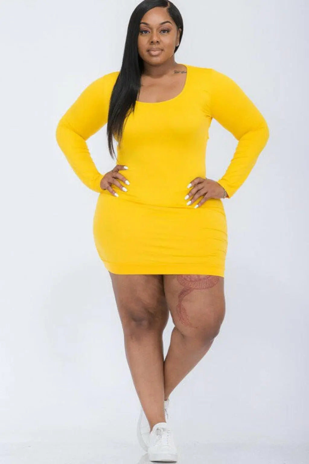 Ed Crisscross Retro Flash Mini Dress - Yellow Dress Epicplacess   