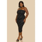 Swirl Effect Women's Denim Midi Dress Dress Epicplacess Black 1XL 