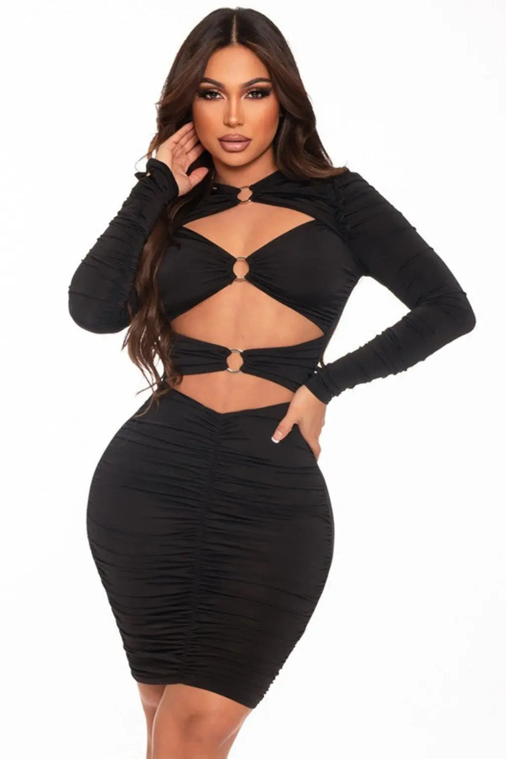 Nalita Cut Out Mini Dress - Black - Epicplacess
