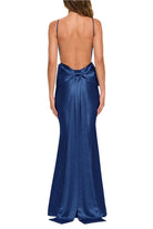 Bow Train Slinky Extreme Plunge Maxi Dress - Epicplacess