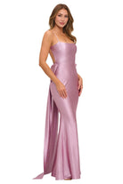 Bow Train Slinky Extreme Plunge Maxi Dress - Epicplacess
