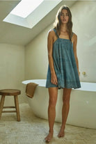 Drop Off Tie Strap Denim Mini Dress Dress Epicplacess   