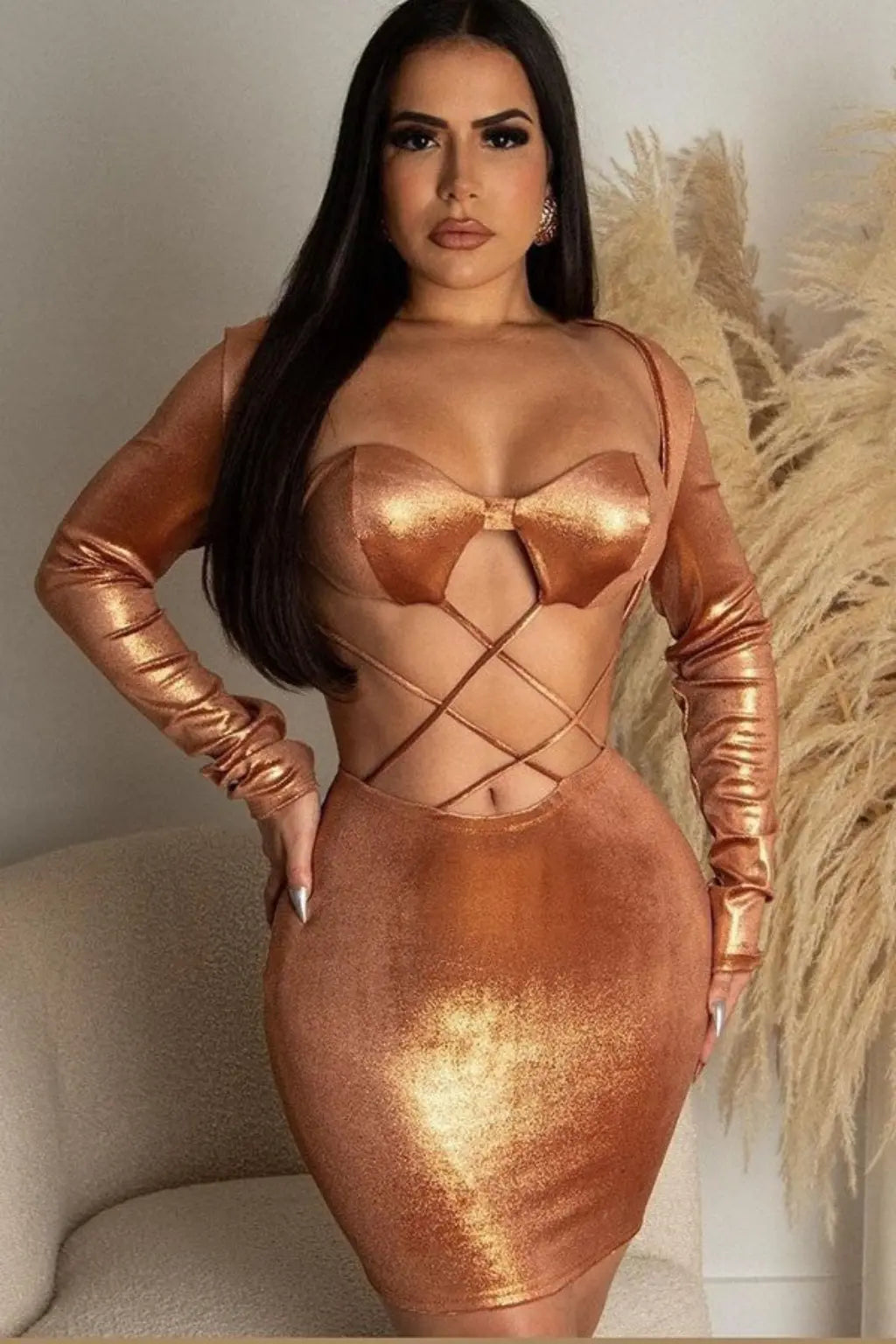 Say Less Nothing Mini Dress - Brown - Epicplacess