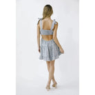 Floral Tie-Strap Bustier Denim Mini Dress Dress Epicplacess   