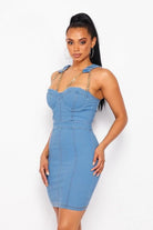 Gangsta Women's Denim Mini Dress Dress Epicplacess Light Blue S 