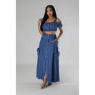 Night Angel Skirt Set With Off shoulder Crop Top Dress Epicplacess   