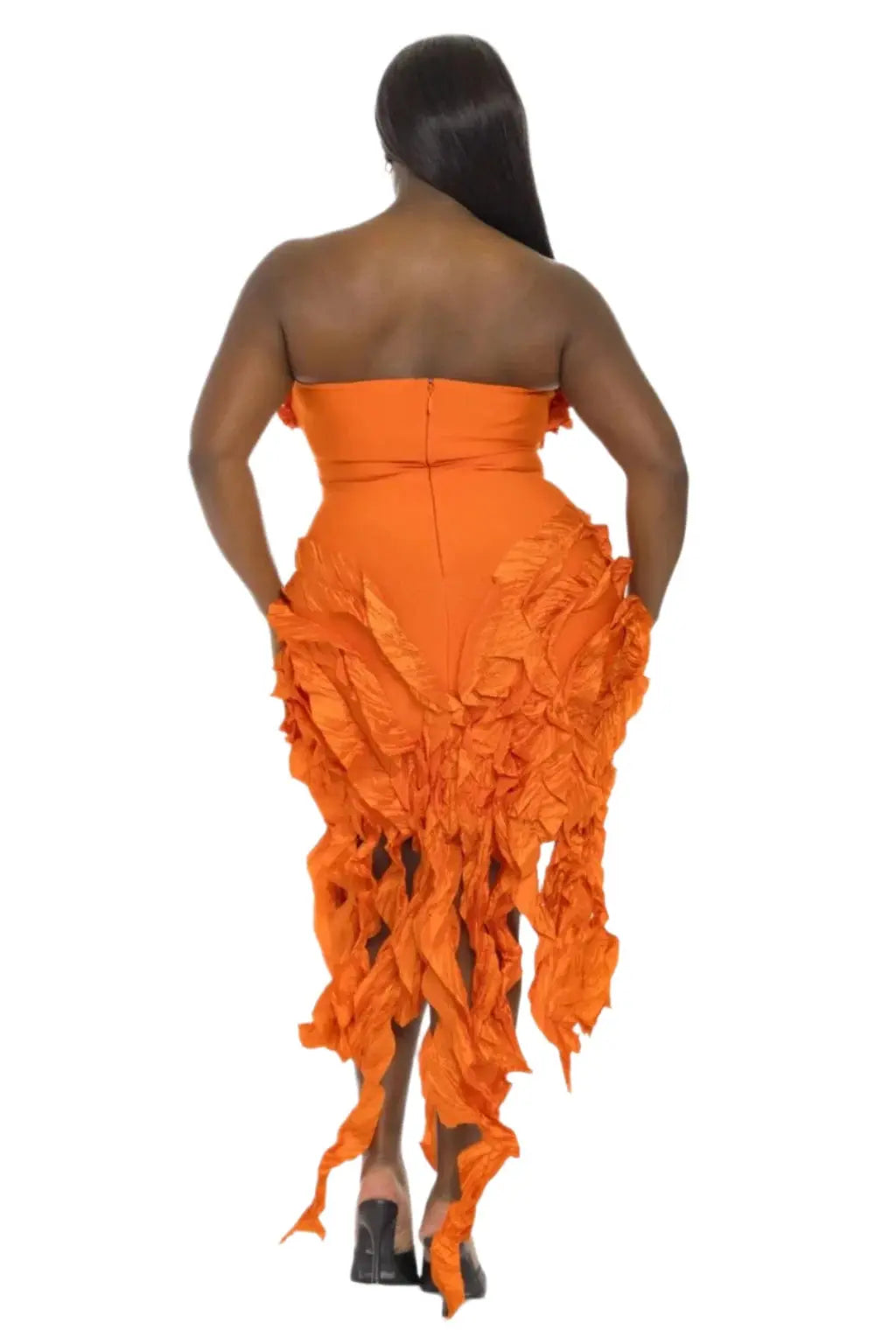 My Festivities Bandage Midi Dress-Orange Dress Epicplacess   