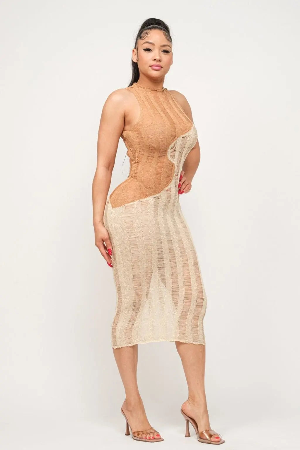 Wave My Body Coverup Maxi Dress Dress Epicplacess S Beige 