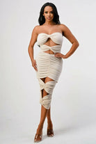 Katarina Snatched Tube Midi Dress - Black Dress Epicplacess S Cream 
