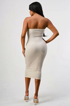 Katarina Snatched Tube Midi Dress - Black Dress Epicplacess M Cream 