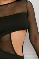 Open Stomach Paneled Cutout Maxi Dress-Black Dress Epicplacess L Black 