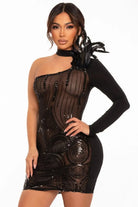 Piece My Side Seamless valentines mini dress - Black - Epicplacess