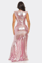 Shiny Metallic Maxi Dress - Black Dress Epicplacess   