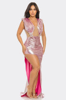 Shiny Metallic Maxi Dress - Black Dress Epicplacess   