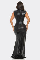 Shiny Metallic Maxi Dress - Black Dress Epicplacess   