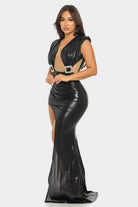 Shiny Metallic Maxi Dress - Black Dress Epicplacess   