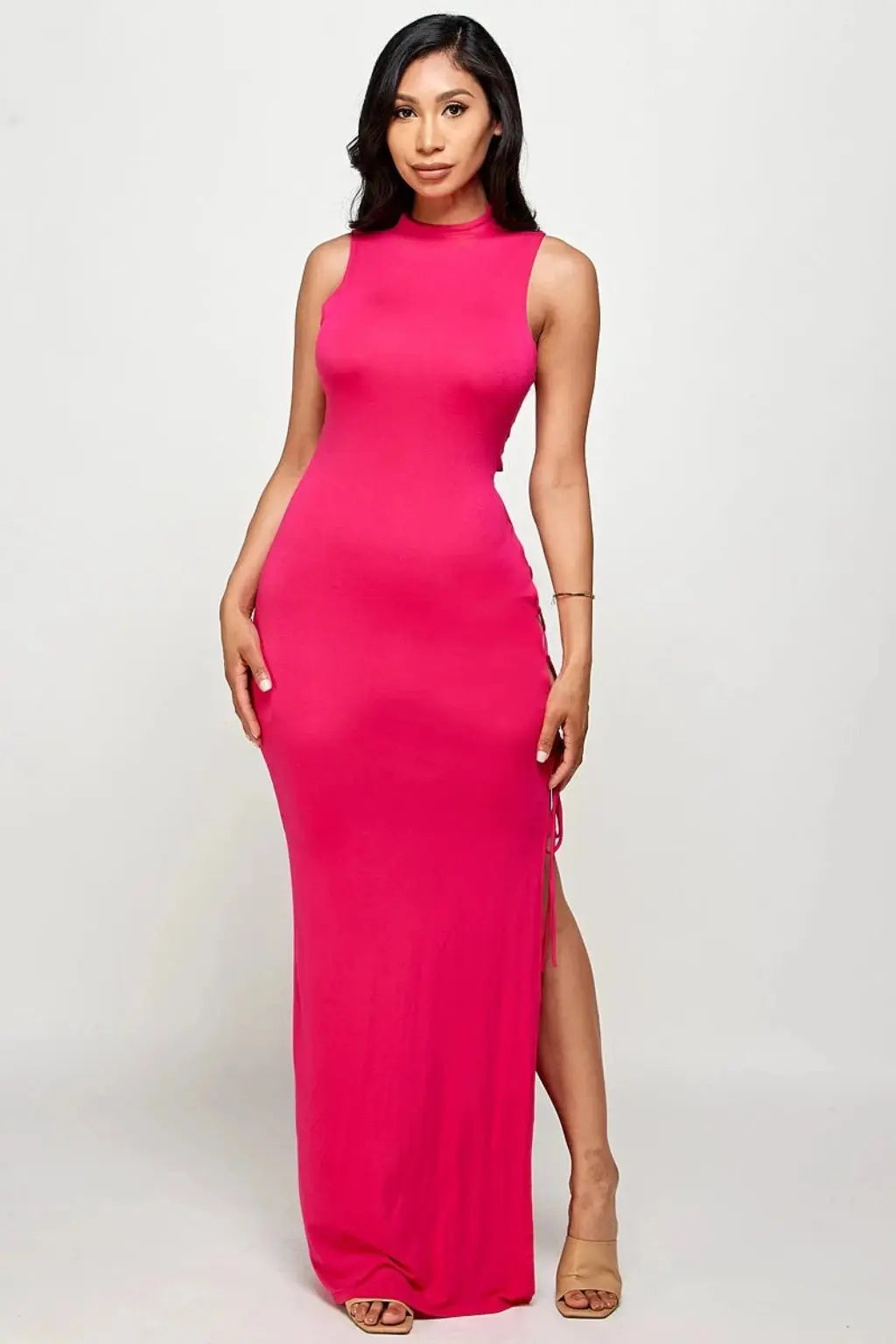 Super Ava Shapewear Maxi Dress - Pink Dress Epicplacess   