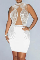 We Ready Rhinestones Midi Dress Dress Epicplacess S White 