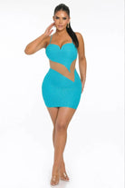 Rhinestone Heart Mini Dress - Blue Dress Epicplacess S Blue 