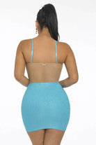 Rhinestone Heart Mini Dress - Blue Dress Epicplacess   
