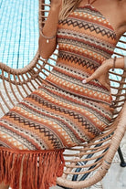 Fringe in Town Brown Dress Dress Epicplacess M Brown 