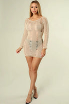 Exposed StrIpe Distressed Mini Dress Dress Epicplacess S Brown 