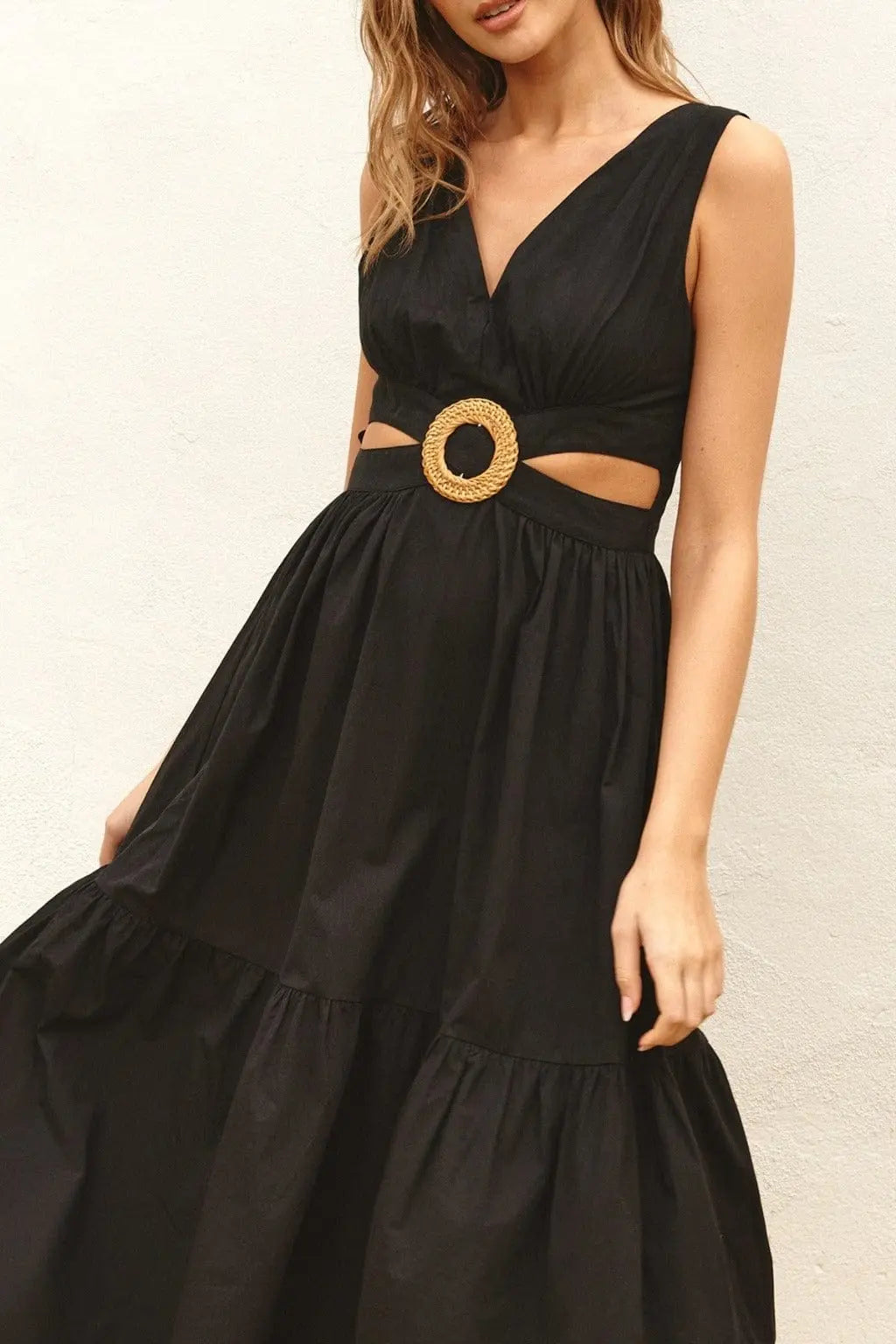 O Ring Cutout Halter Maxi Dress - Green Dress Epicplacess   