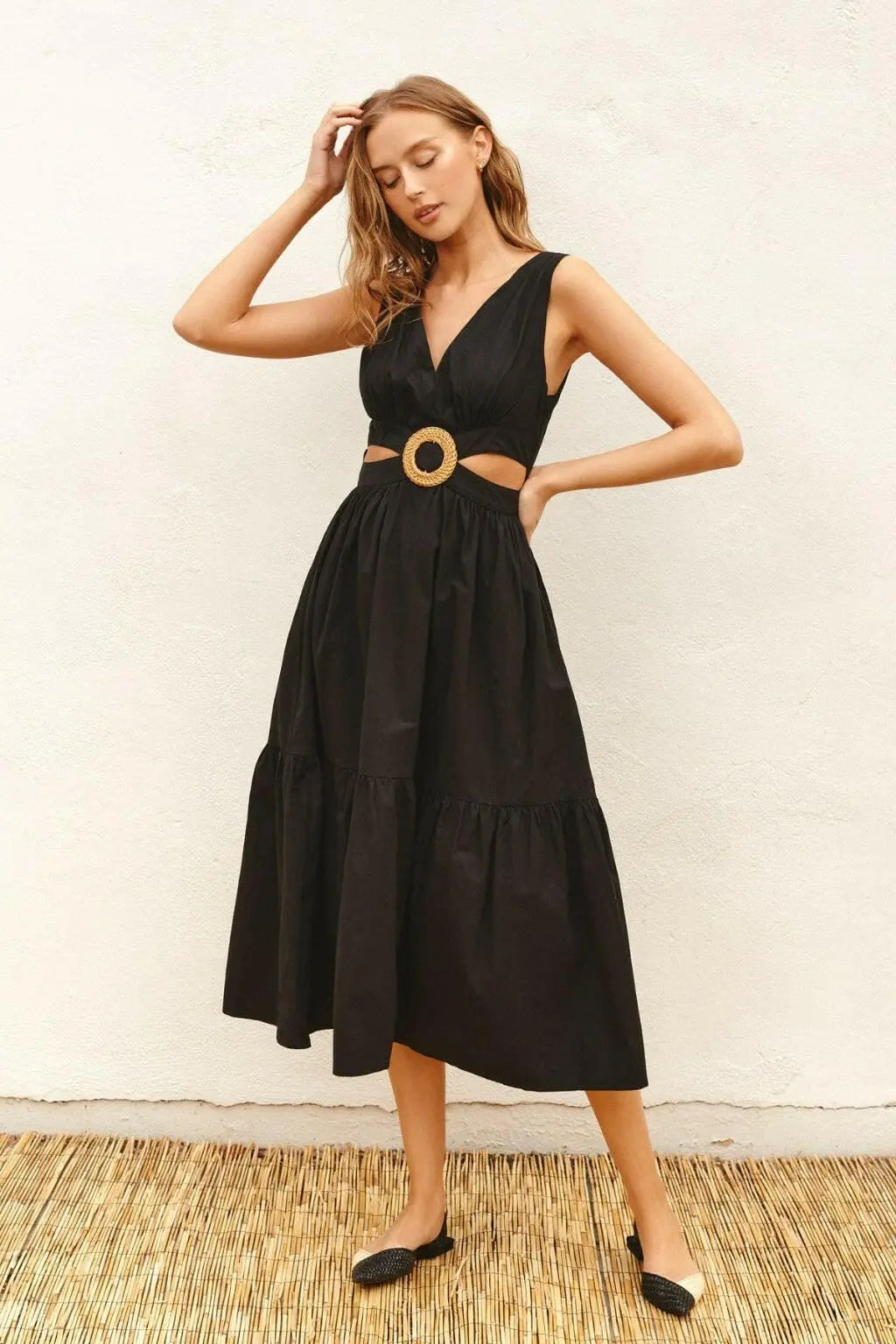O Ring Cutout Halter Maxi Dress - Green Dress Epicplacess   