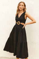 O Ring Cutout Halter Maxi Dress - Green Dress Epicplacess   