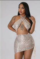 Vera Sheer Sequin Mini Dress - Green Dress Epicplacess S Champagne 