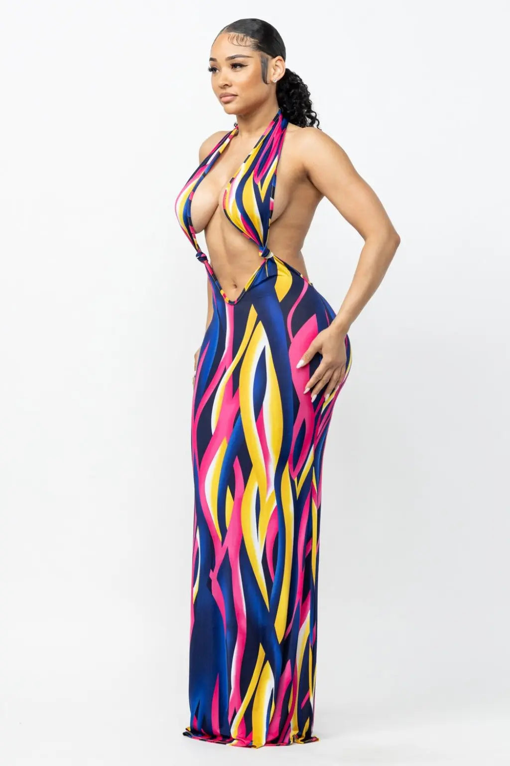 Heart My Satin Maxi Dress-Multi Dress Epicplacess   