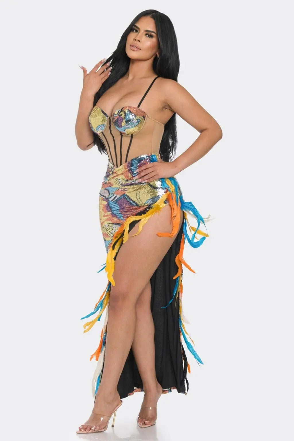 Sequin maxi dress back view - Epicplacess
