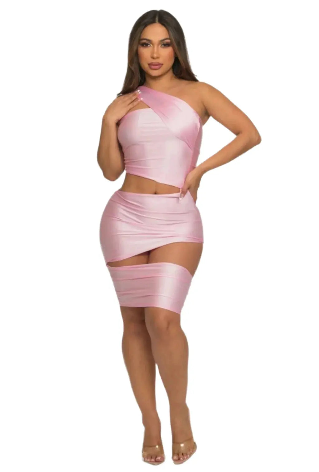 Brinley One Shoulder Midi Dress - Pink Dress Epicplacess S Pink 