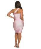 Brinley One Shoulder Midi Dress - Pink Dress Epicplacess   