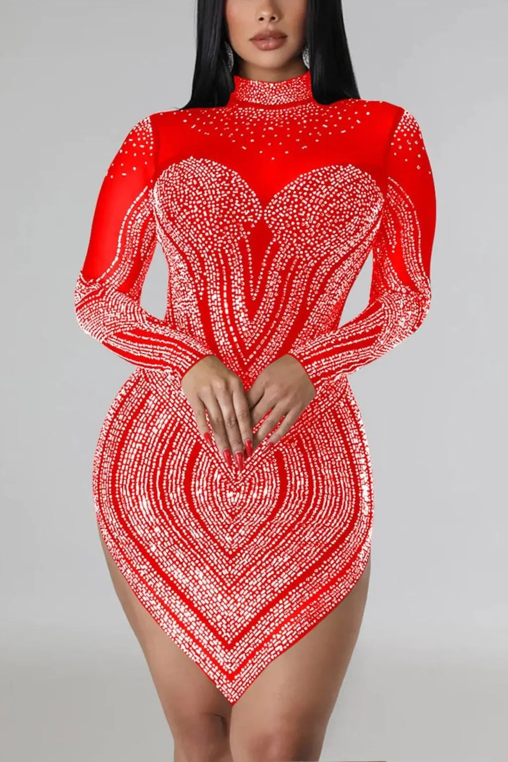 Michelle Embellished Mini Dress Dress Epicplacess S Red 