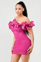 Luxe Ruffled Satin Mini Dress Dress Epicplacess   