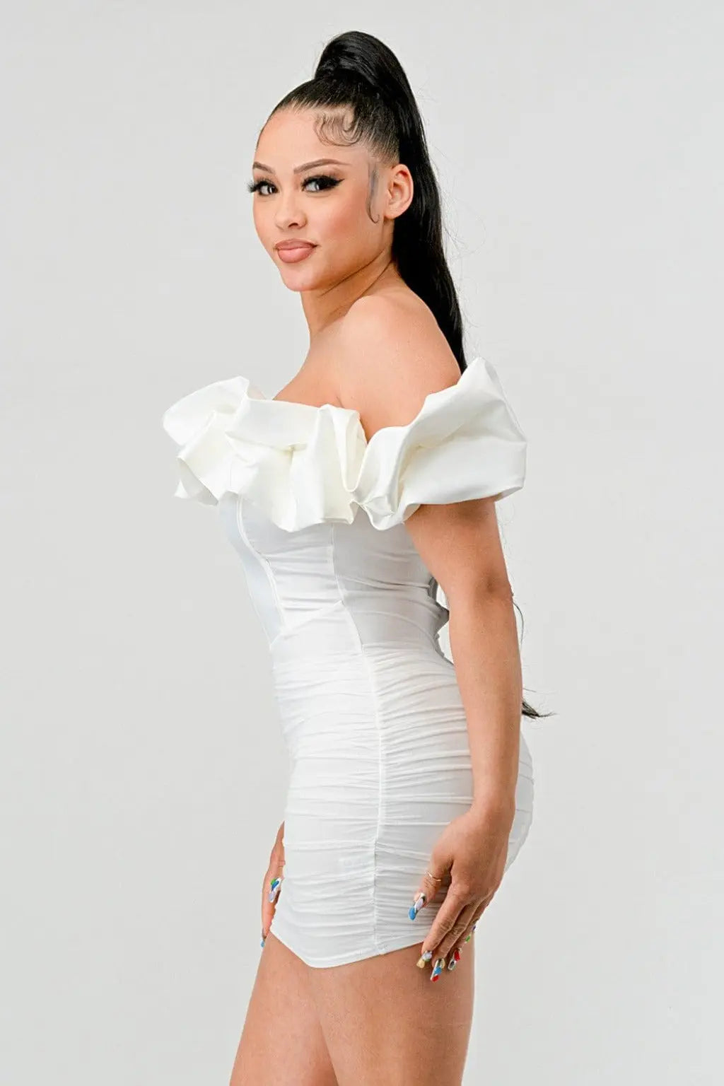 Luxe Ruffled Satin Mini Dress Dress Epicplacess   