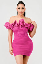 Luxe Ruffled Satin Mini Dress Dress Epicplacess   