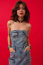 Rustic Women's Denim Midi Dress Dress Epicplacess   