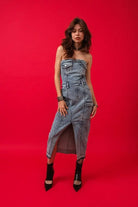 Rustic Women's Denim Midi Dress Dress Epicplacess   